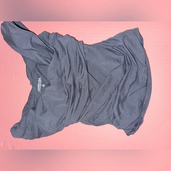 Abercrombie & Fitch Women’s Off The Shoulder Ruched Wrap Top Size Small Black - Picture 6 of 7